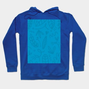 blue doodle Hoodie